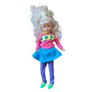 Vintage 1992 Kid Kore Doll Blonde Hair 7.5" Tall Twist & Turn Waist Outfit Shoes